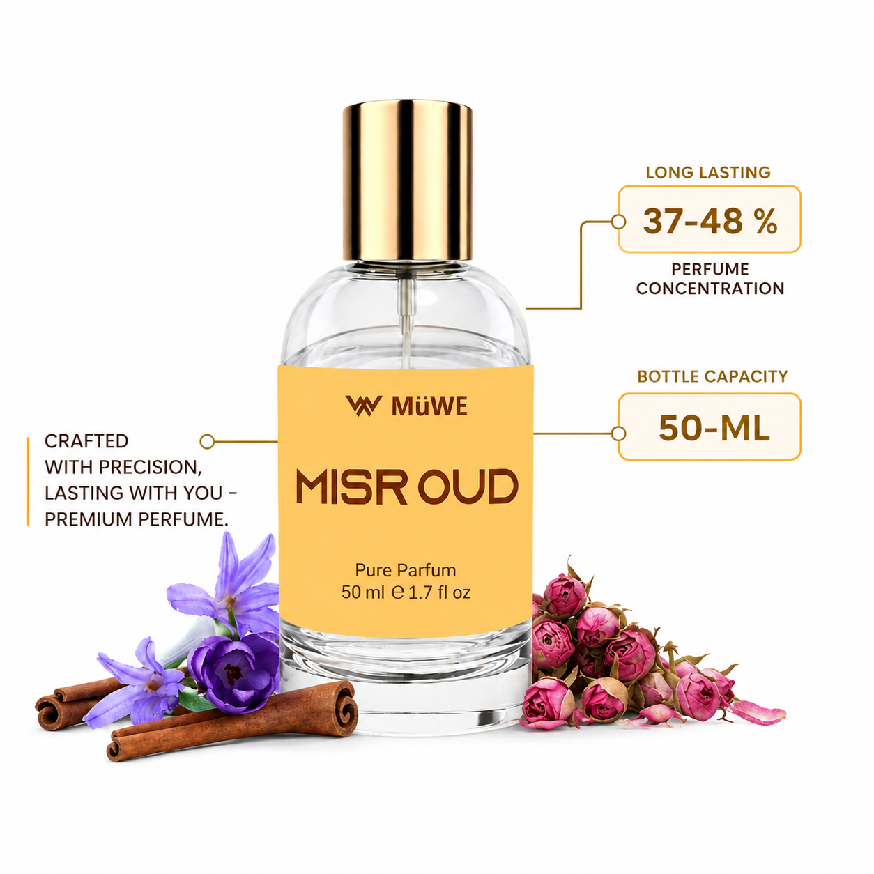 MüWE Misr Oud – Pure Parfum | Modern Oud Fragrance – 50ml